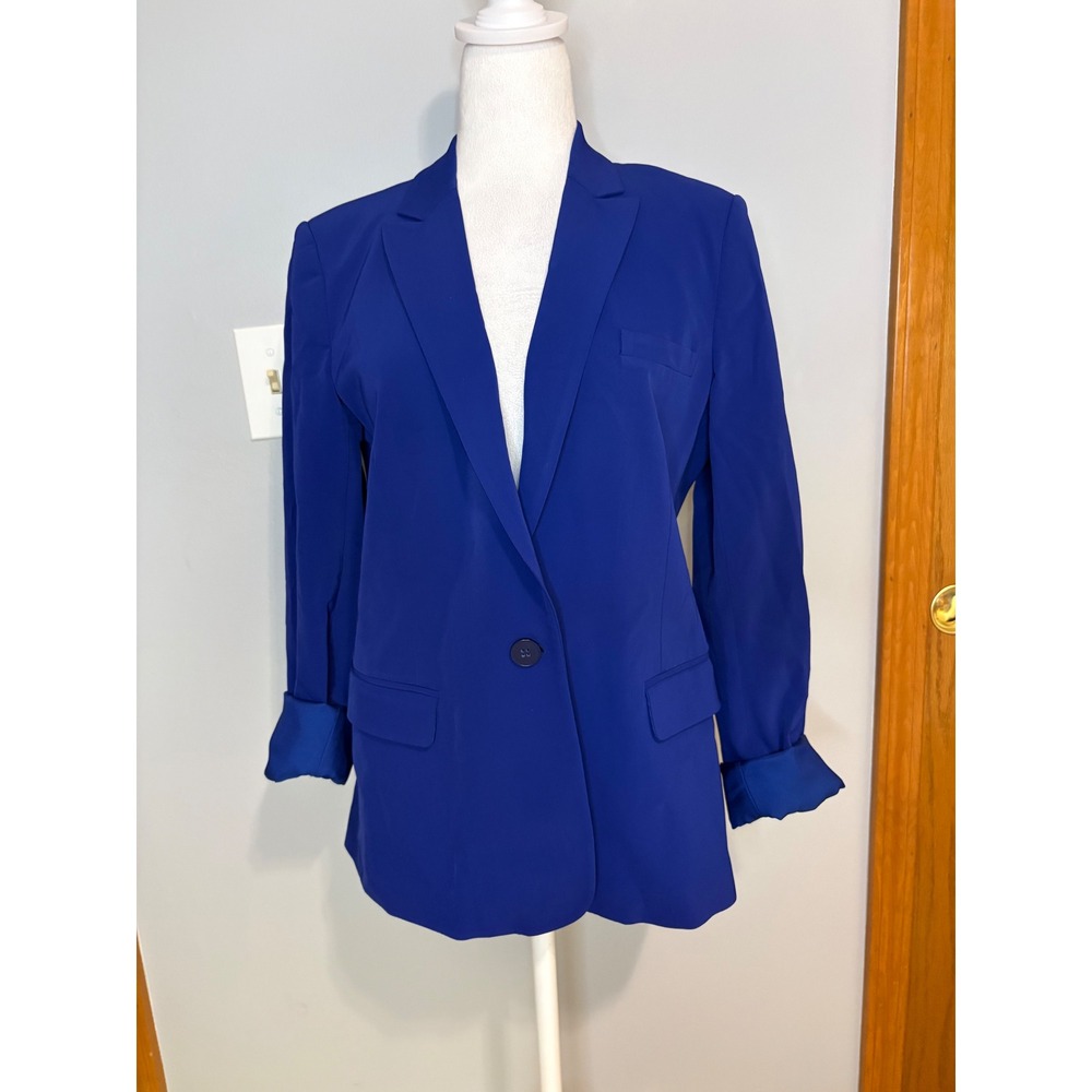 Theory Blazer cobalt‎ Blue Single Button Tailored Jacket Size 8